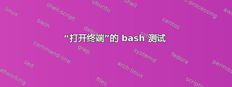 “打开终端”的 bash 测试