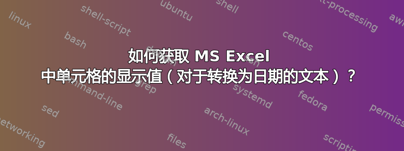 如何获取 MS Excel 中单元格的显示值（对于转换为日期的文本）？