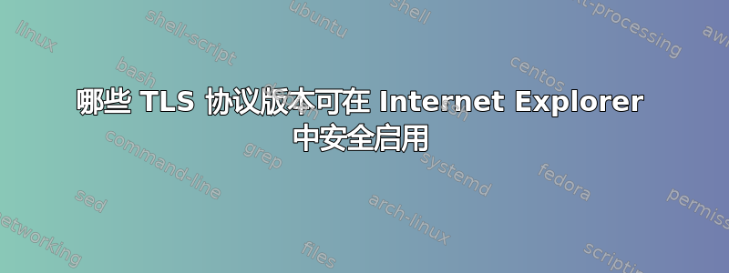 哪些 TLS 协议版本可在 Internet Explorer 中安全启用