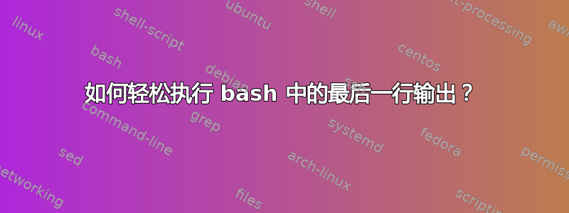 如何轻松执行 bash 中的最后一行输出？