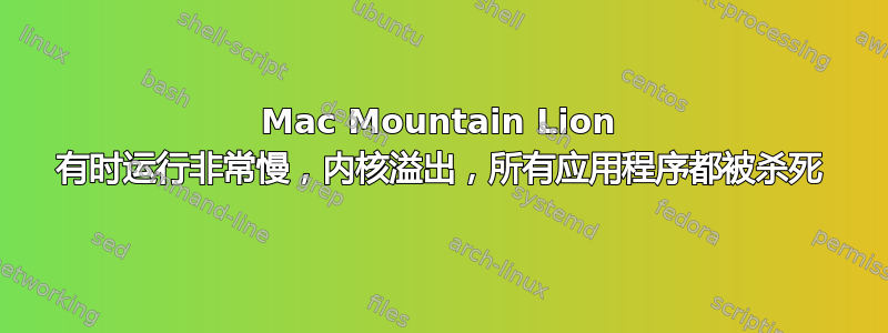 Mac Mountain Lion 有时运行非常慢，内核溢出，所有应用程序都被杀死