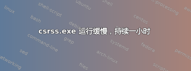 csrss.exe 运行缓慢，持续一小时