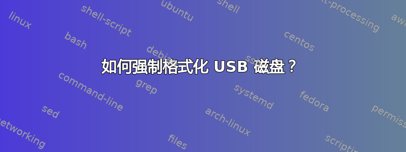 如何强制格式化 USB 磁盘？