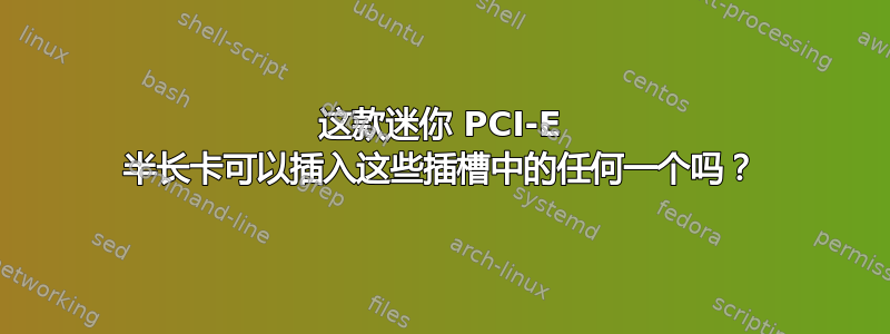 这款迷你 PCI-E 半长卡可以插入这些插槽中的任何一个吗？