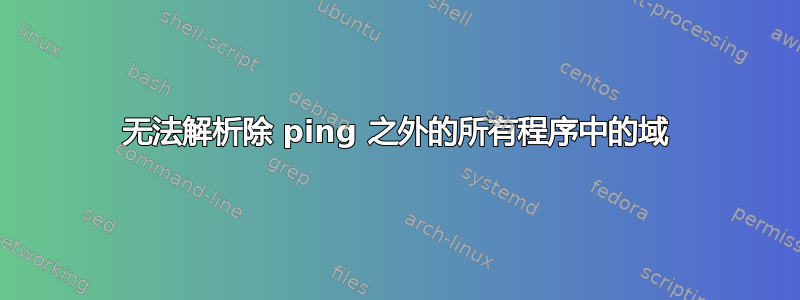 无法解析除 ping 之外的所有程序中的域