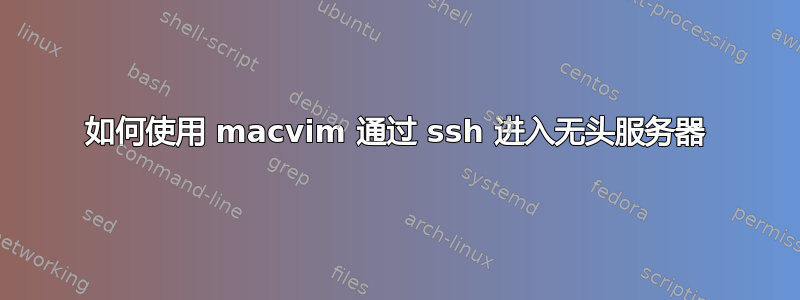 如何使用 macvim 通过 ssh 进入无头服务器