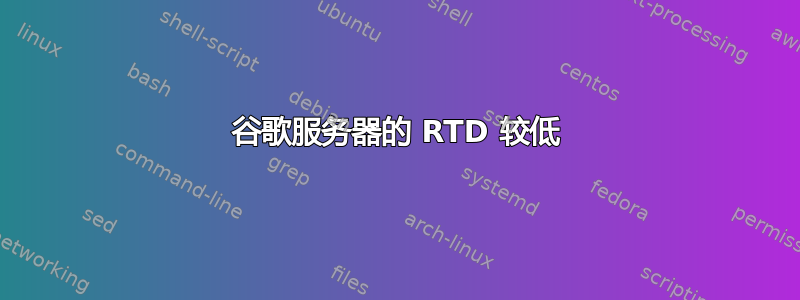 谷歌服务器的 RTD 较低