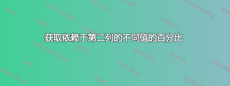 获取依赖于第二列的不同值的百分比