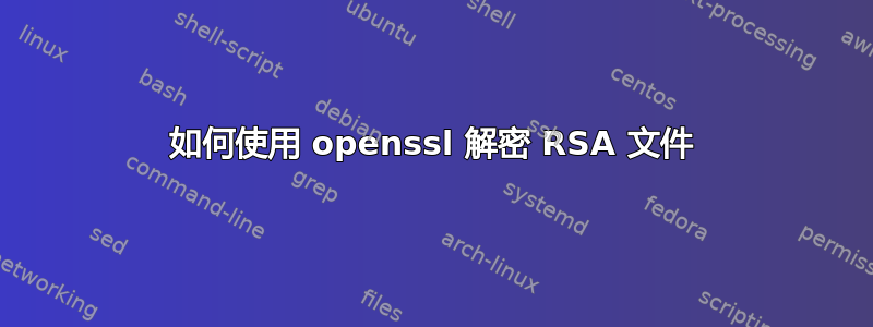 如何使用 openssl 解密 RSA 文件