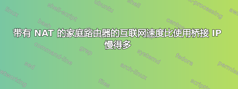 带有 NAT 的家庭路由器的互联网速度比使用桥接 IP 慢得多