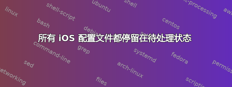 所有 iOS 配置文件都停留在待处理状态