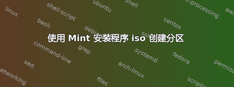 使用 Mint 安装程序 iso 创建分区