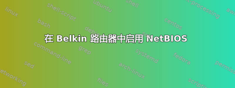 在 Belkin 路由器中启用 NetBIOS