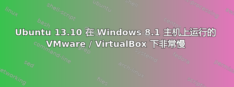 Ubuntu 13.10 在 Windows 8.1 主机上运行的 VMware / VirtualBox 下非常慢