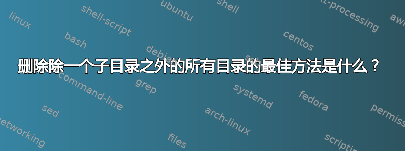 删除除一个子目录之外的所有目录的最佳方法是什么？