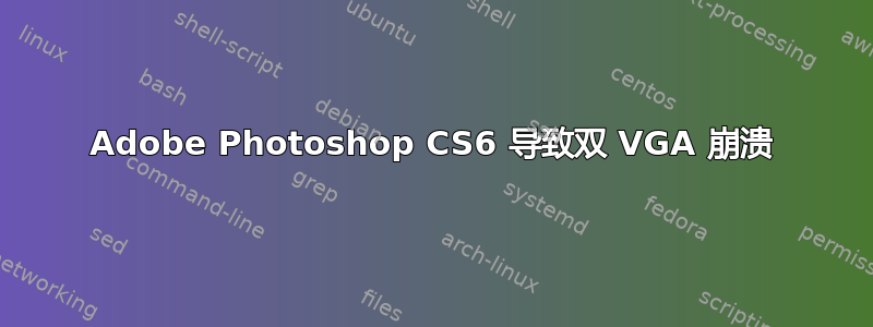 Adobe Photoshop CS6 导致双 VGA 崩溃