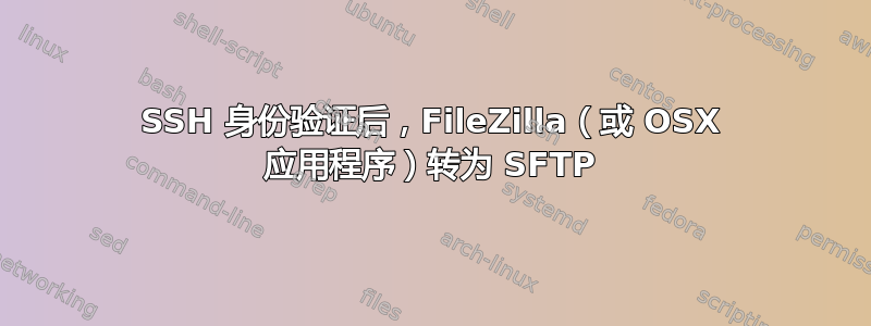 SSH 身份验证后，FileZilla（或 OSX 应用程序）转为 SFTP