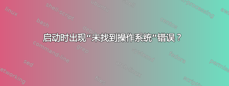 启动时出现“未找到操作系统”错误？