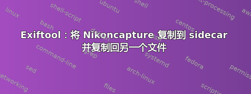 Exiftool：将 Nikoncapture 复制到 sidecar 并复制回另一个文件