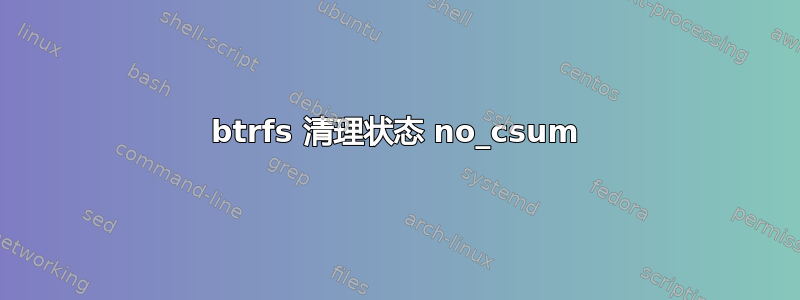 btrfs 清理状态 no_csum