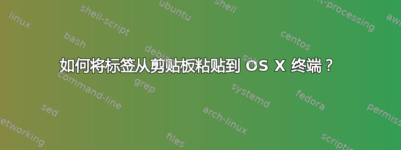 如何将标签从剪贴板粘贴到 OS X 终端？