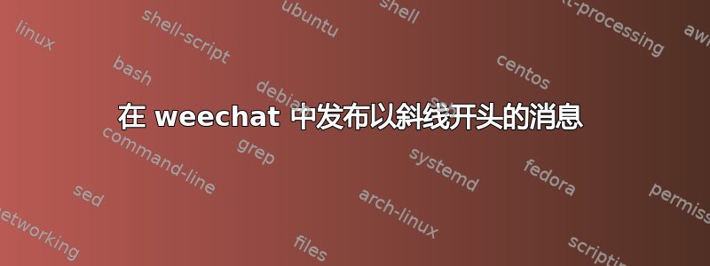 在 weechat 中发布以斜线开头的消息