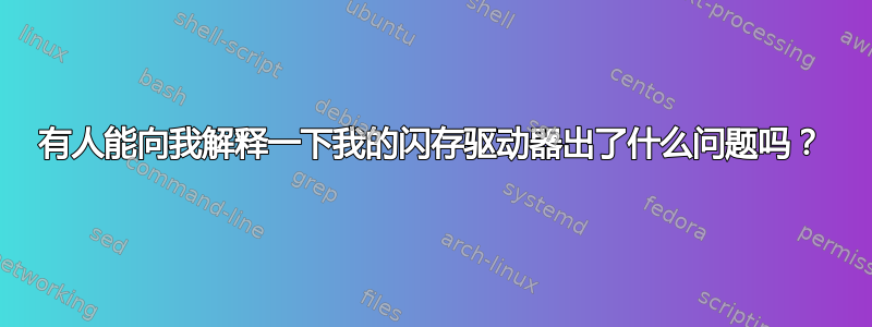 有人能向我解释一下我的闪存驱动器出了什么问题吗？