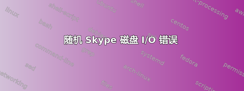 随机 Skype 磁盘 I/O 错误