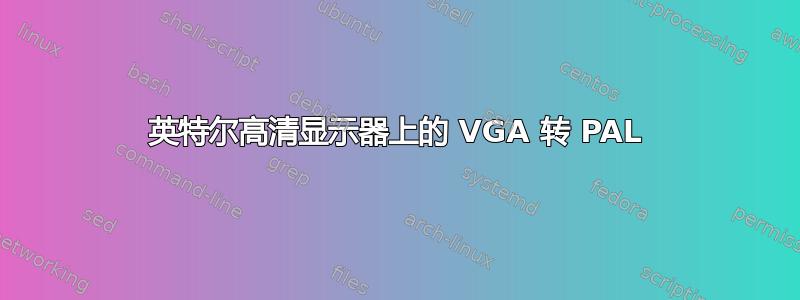 英特尔高清显示器上的 VGA 转 PAL