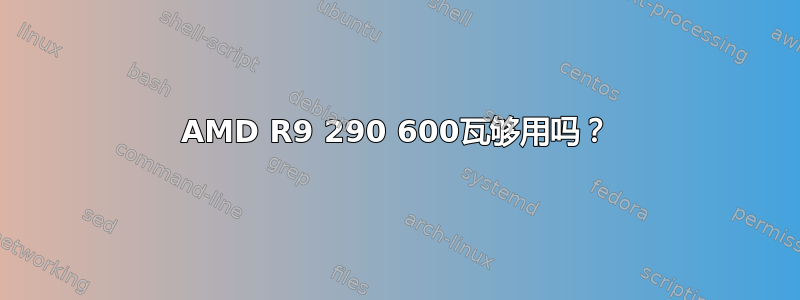 AMD R9 290 600瓦够用吗？