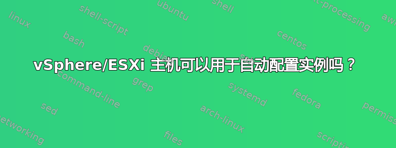 vSphere/ESXi 主机可以用于自动配置实例吗？