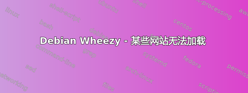 Debian Wheezy - 某些网站无法加载