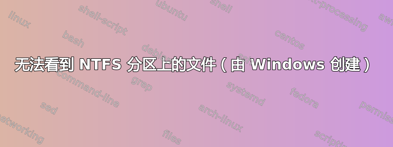 无法看到 NTFS 分区上的文件（由 Windows 创建）