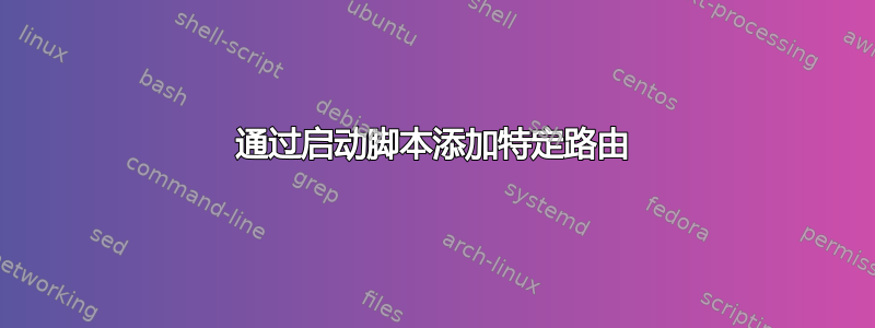 通过启动脚本添加特定路由