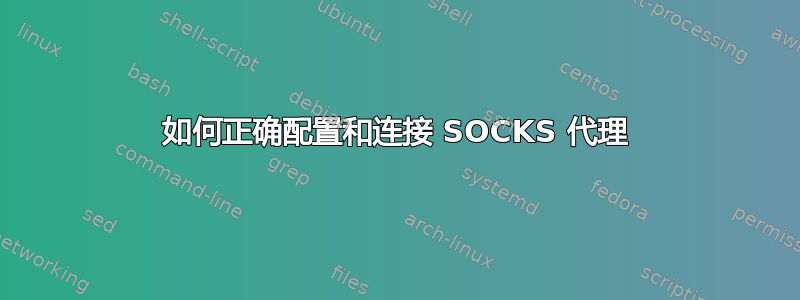 如何正确配置和连接 SOCKS 代理