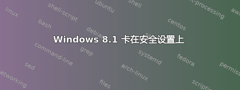 Windows 8.1 卡在安全设置上