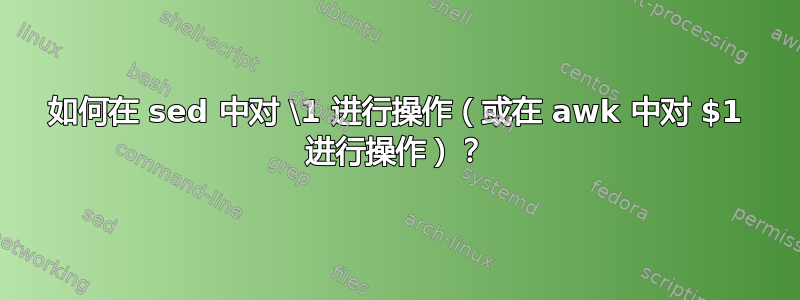 如何在 sed 中对 \1 进行操作（或在 awk 中对 $1 进行操作）？