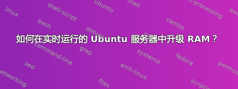 如何在实时运行的 Ubuntu 服务器中升级 RAM？