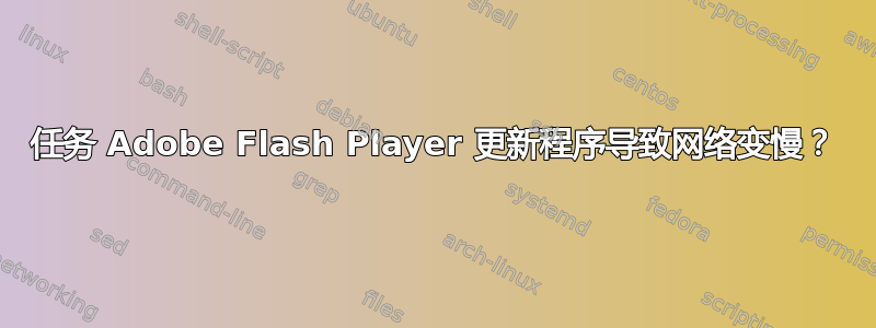 任务 Adob​​e Flash Player 更新程序导致网络变慢？