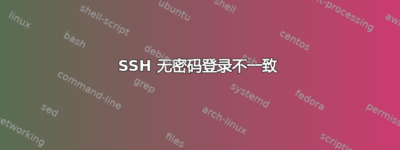 SSH 无密码登录不一致