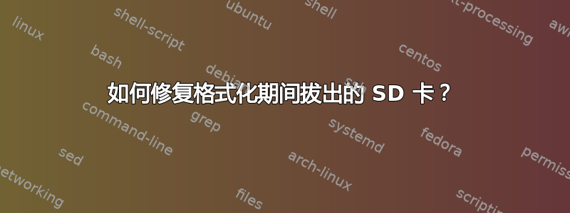 如何修复格式化期间拔出的 SD 卡？