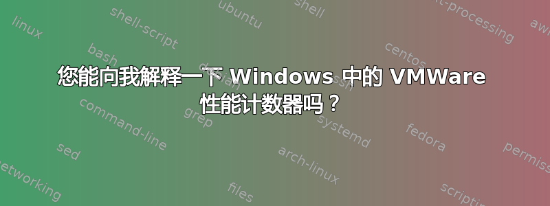 您能向我解释一下 Windows 中的 VMWare 性能计数器吗？