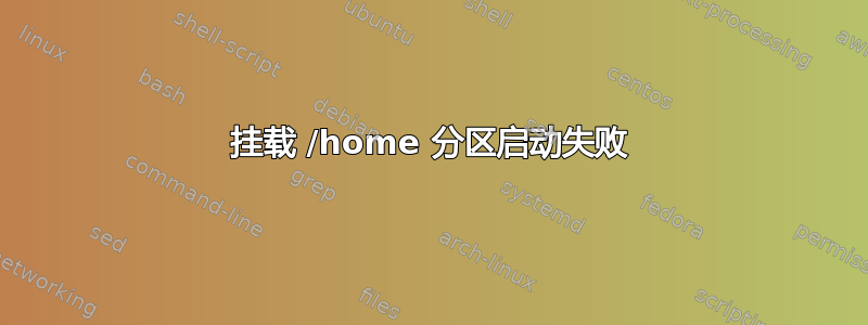 挂载 /home 分区启动失败