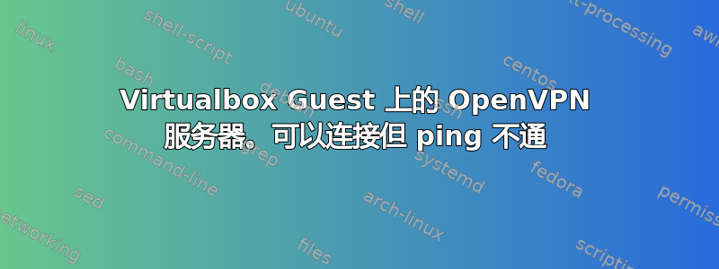 Virtualbox Guest 上的 OpenVPN 服务器。可以连接但 ping 不通