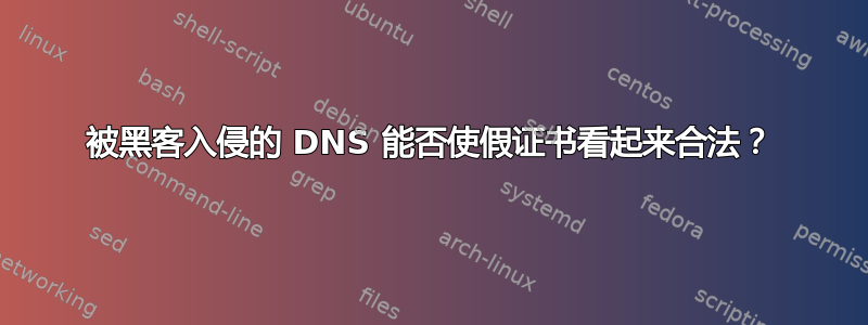 被黑客入侵的 DNS 能否使假证书看起来合法？