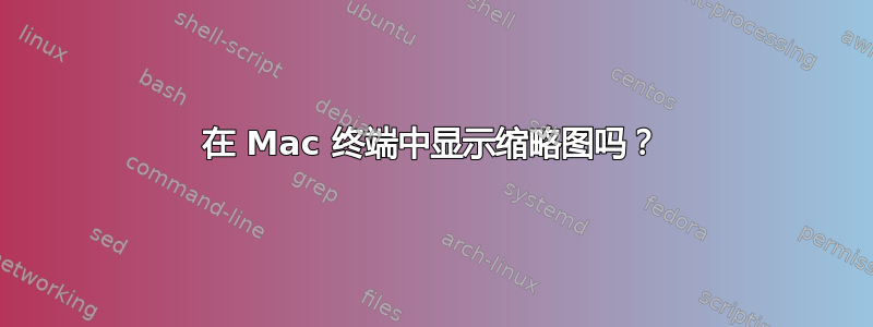 在 Mac 终端中显示缩略图吗？