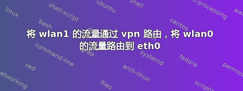 将 wlan1 的流量通过 vpn 路由，将 wlan0 的流量路由到 eth0