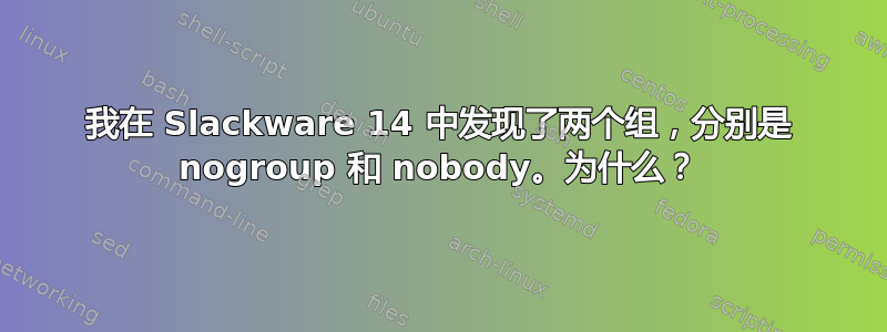 我在 Slackware 14 中发现了两个组，分别是 nogroup 和 nobody。为什么？