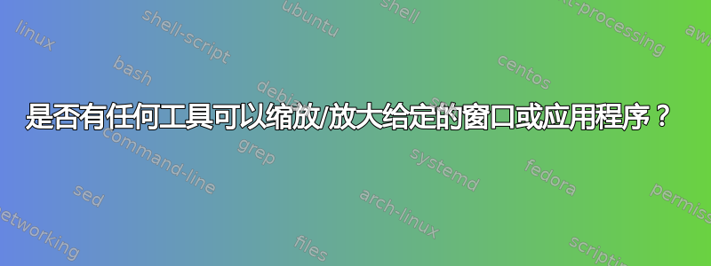 是否有任何工具可以缩放/放大给定的窗口或应用程序？