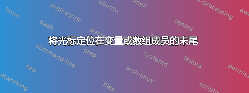 将光标定位在变量或数组成员的末尾